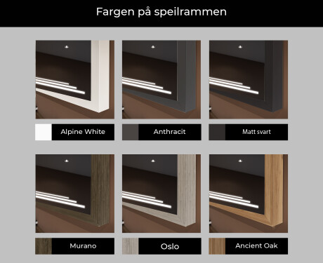 Rektangulært LED Baderomsspeil Med Ramme - FrameLine L75 #2
