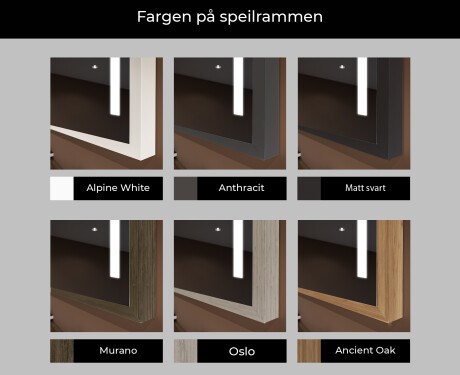 Rektangulært LED Baderomsspeil Med Ramme - FrameLine L134 #2
