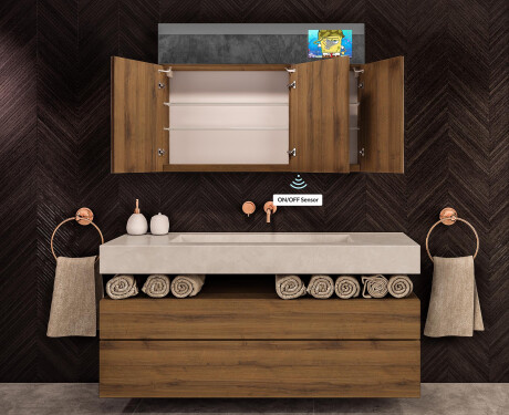 Baderomsskap Med LED-Speil - L02 Sarah 100 x 72cm #9